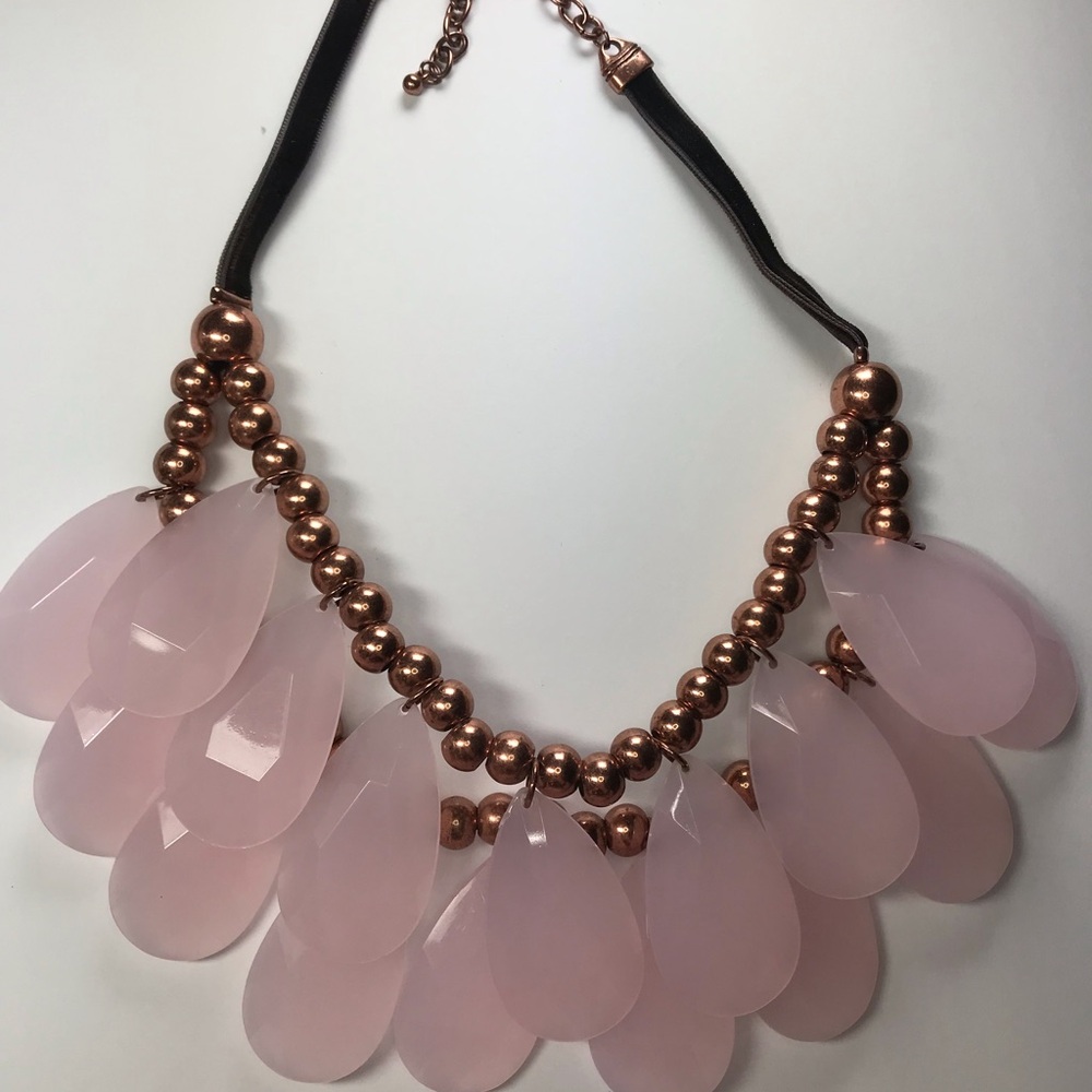 Pink and Rosegold Teardrop Pendant Necklace - Joan Rivers designer.